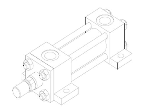 Foot Mounting Cylinder - Isometric View