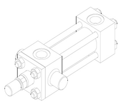 Front End Trunnion Mounting Cylinder - Isometric View