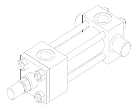 Rear End Trunnion Mounting Cylinder - Isometric View