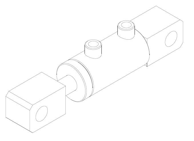 Both End Lug Mounting Double Acting Welded Cylinder - Isometric View