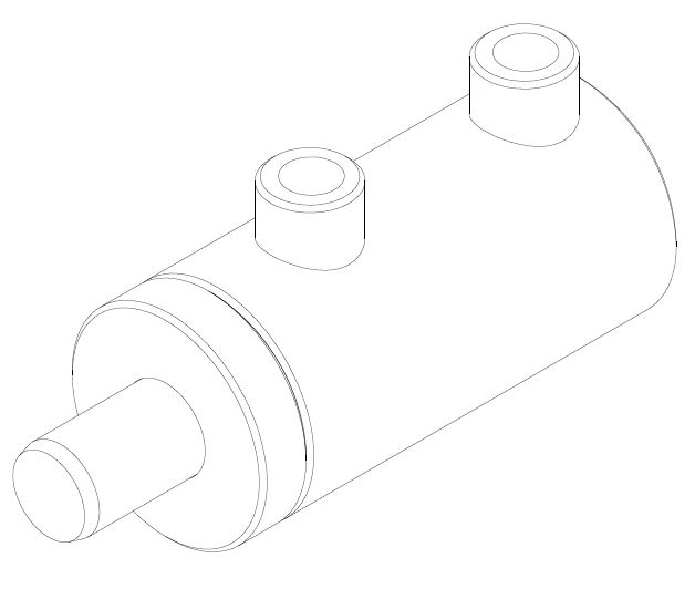Double Acting Welded Cylinder - Isometric View